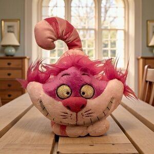 DISNEY STORE Cheshire Cat Plush Alice in Wonderland Pink Purple Stuffed Animal